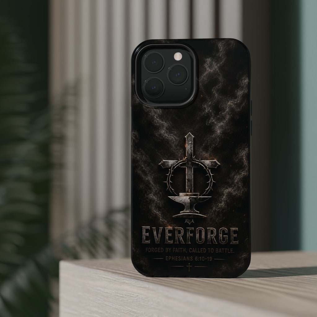 Everforge Faith-Based Magnetic Impact-Resistant Phone Case — "Forged by Faith, Called to Battle" (Ephesians 6:10-19)