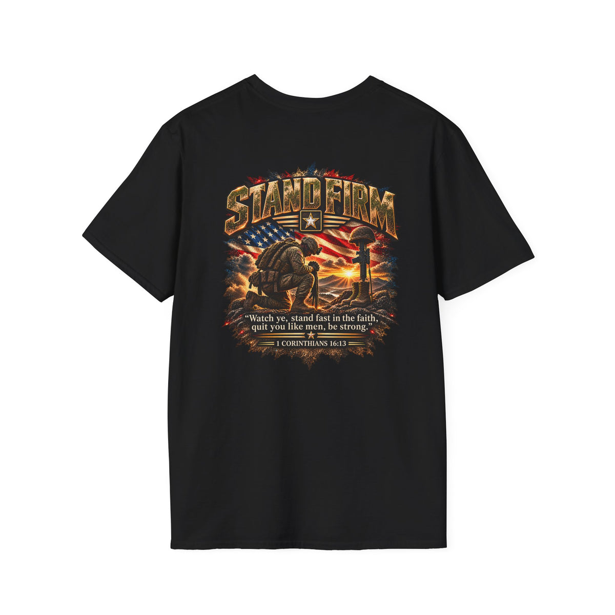 Army Strong Stand Firm Christian Military T-Shirt