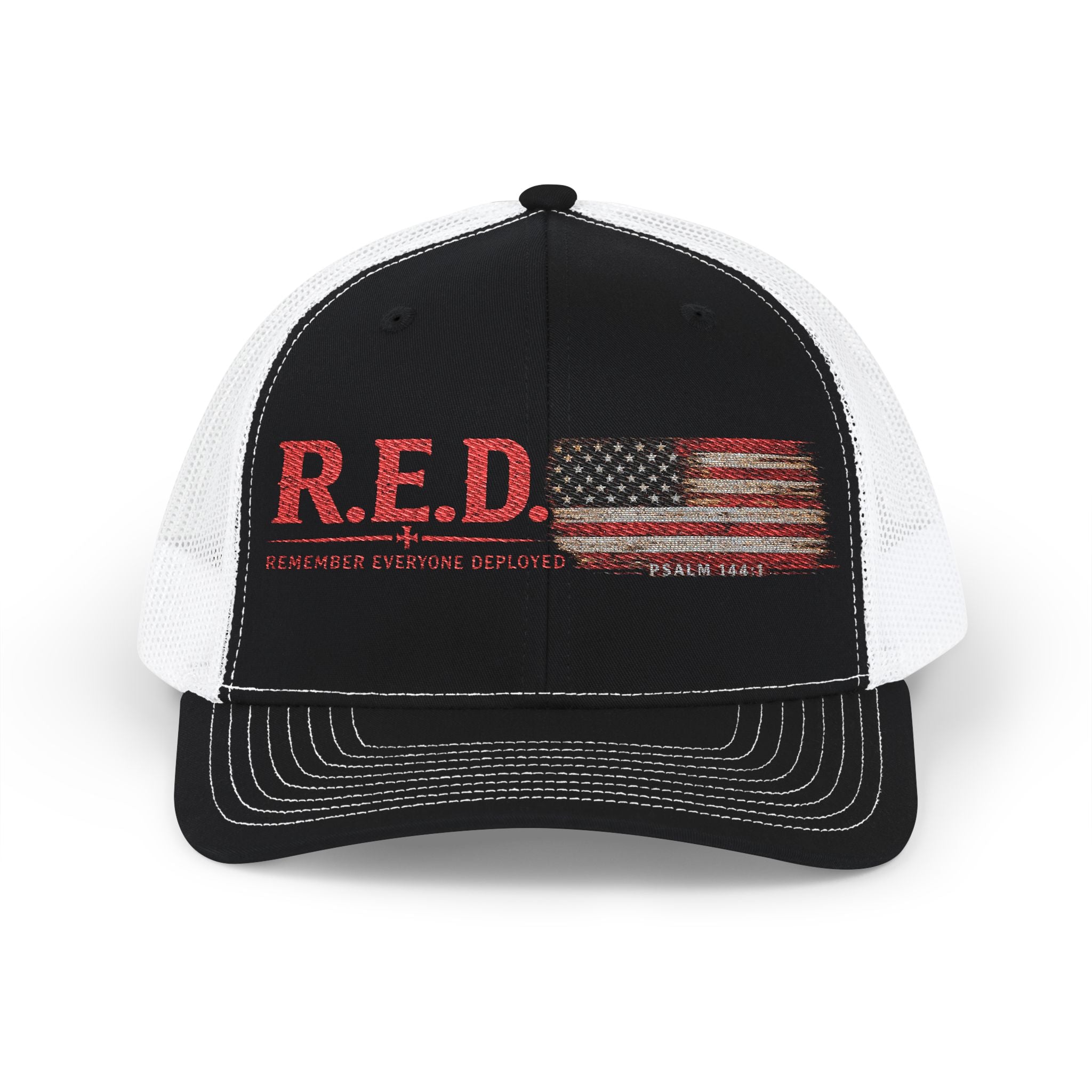 R.E.D. Distressed Flag Trucker Cap