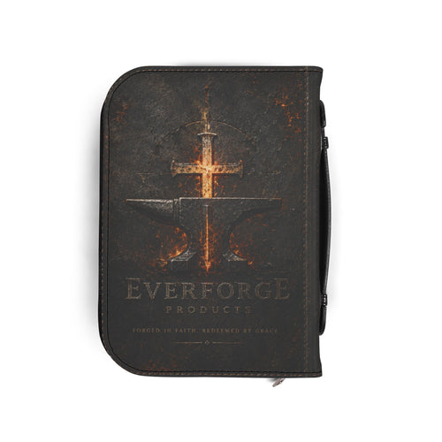 Bible Cover - Holy Bible Leather Zippered Cover with Cross Design (Christian Gift)
