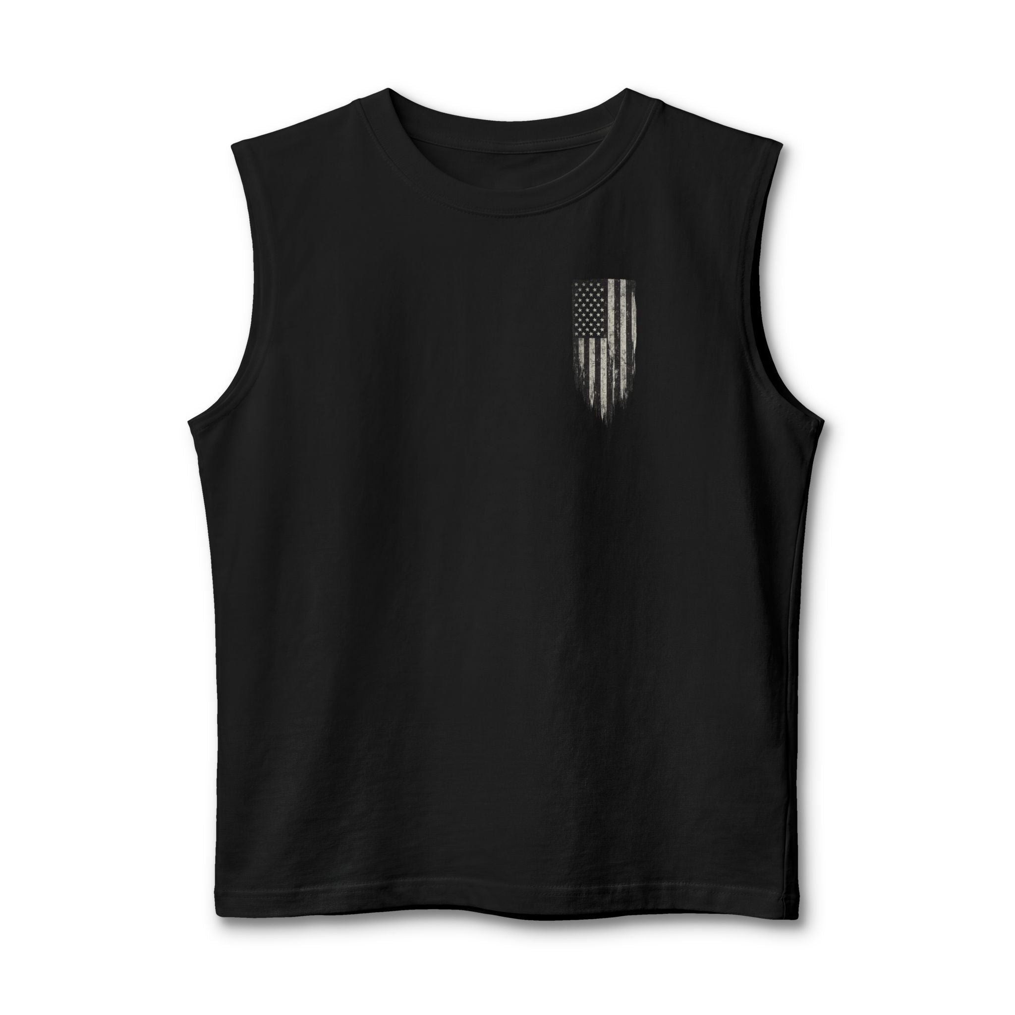 Veteran Forged Muscle Tank — Distressed Flag & 'Veteran Forged' Graphic