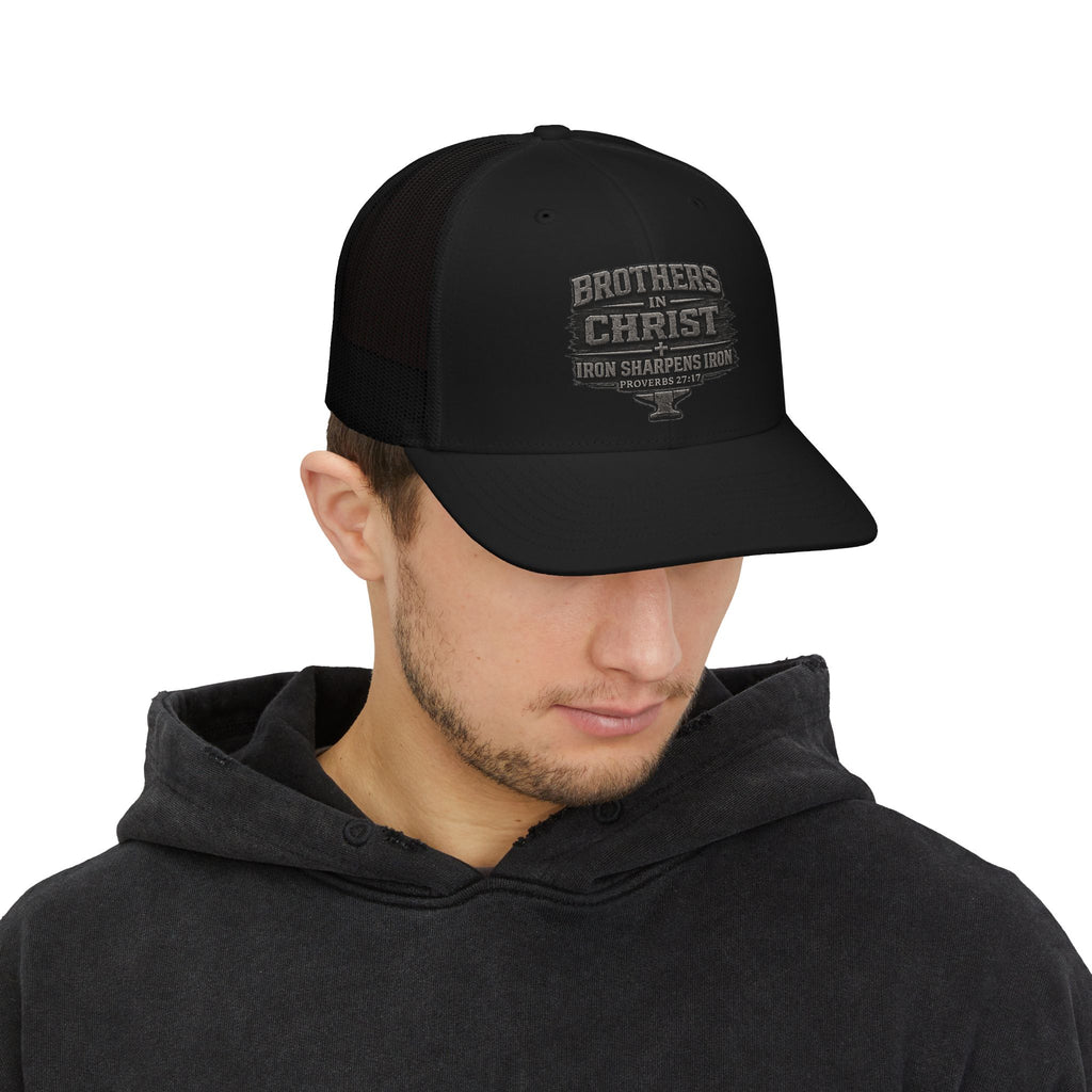 Iron Sharpens Iron Trucker Cap – Proverbs 27:17 Faith Snapback Hat
