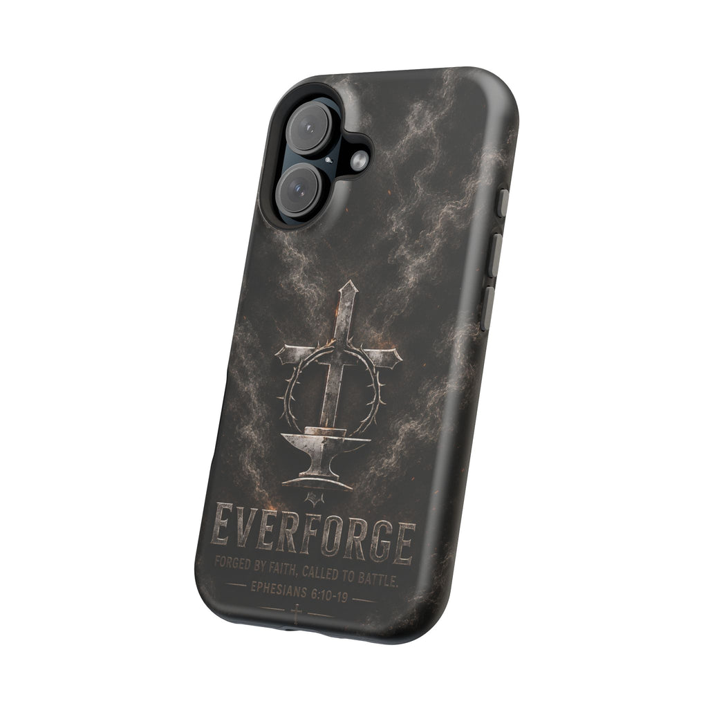 Everforge Faith-Based Magnetic Impact-Resistant Phone Case — "Forged by Faith, Called to Battle" (Ephesians 6:10-19)
