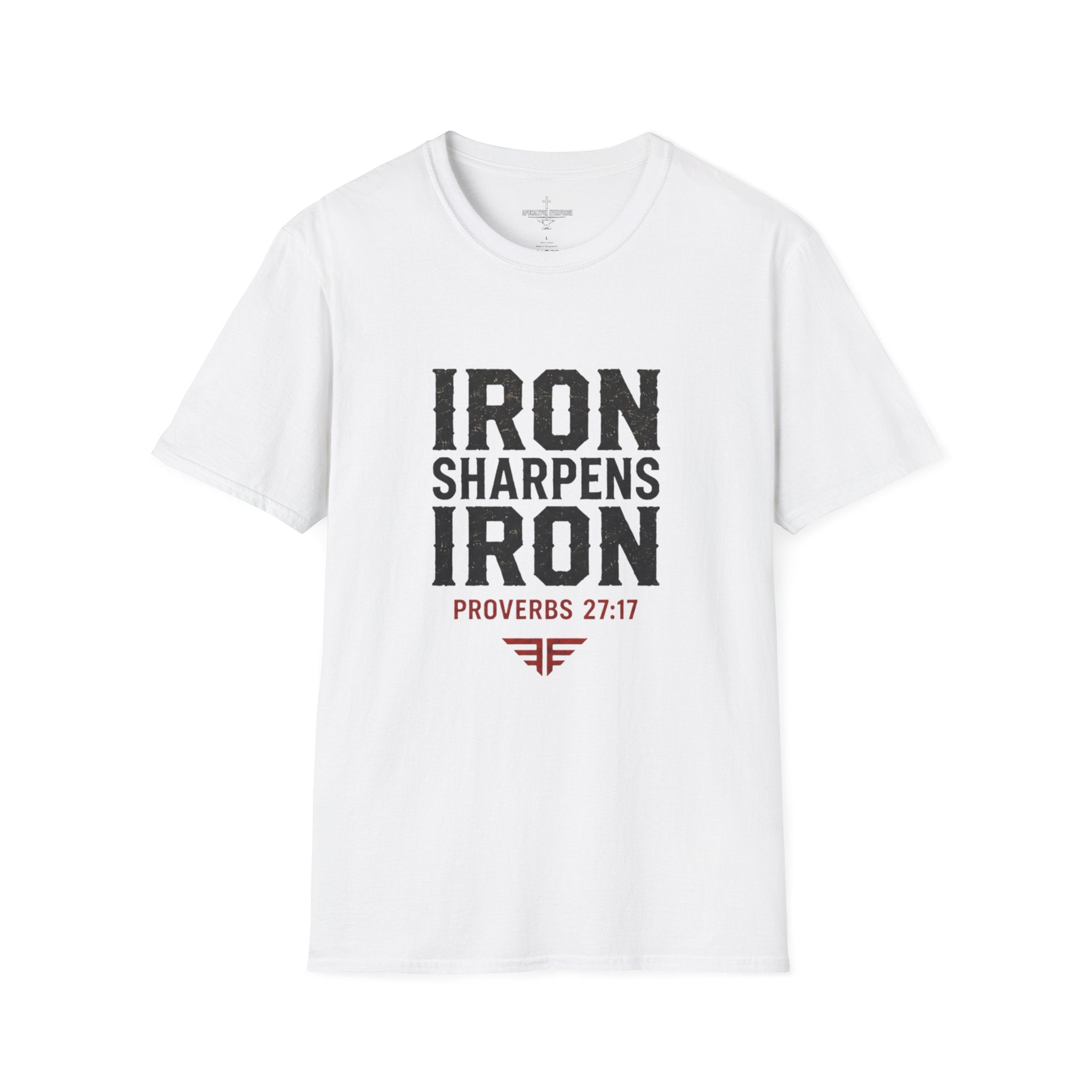 Iron Sharpens Iron T‑Shirt — Proverbs 27:17 Inspirational Christian Tee