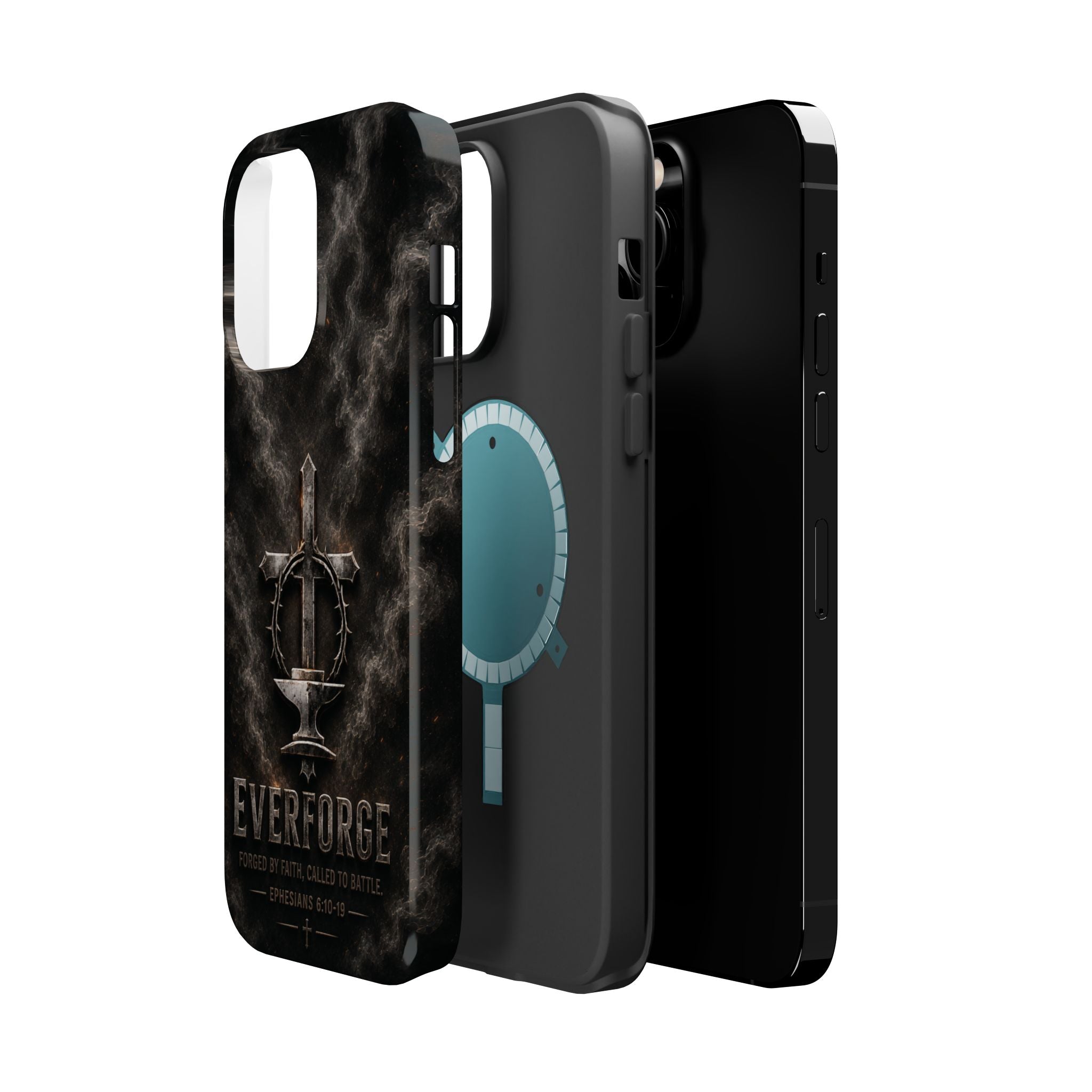 Everforge Faith-Based Magnetic Impact-Resistant Phone Case — "Forged by Faith, Called to Battle" (Ephesians 6:10-19)