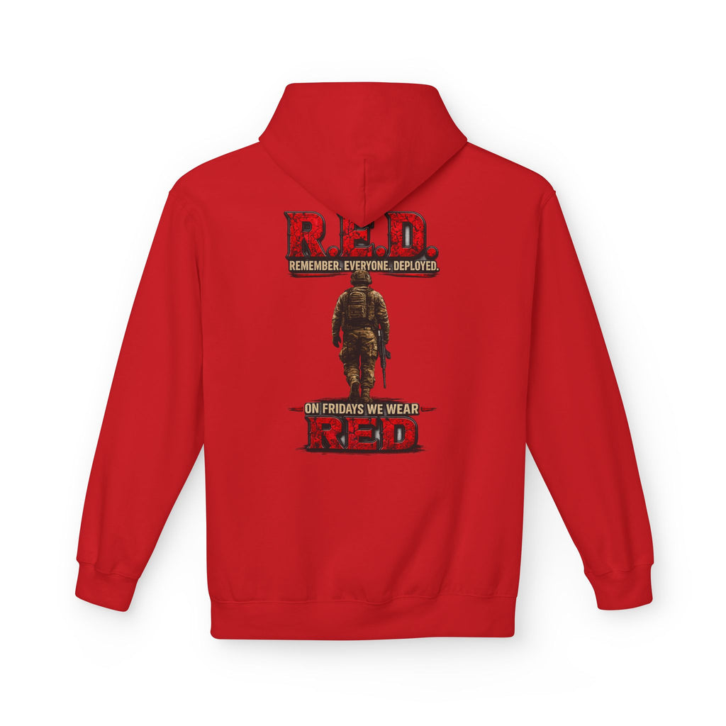 Hoodie — R.E.D. (Remember Everyone Deployed) Patriotic 'On Fridays We Wear Red' Military Support Hoodie