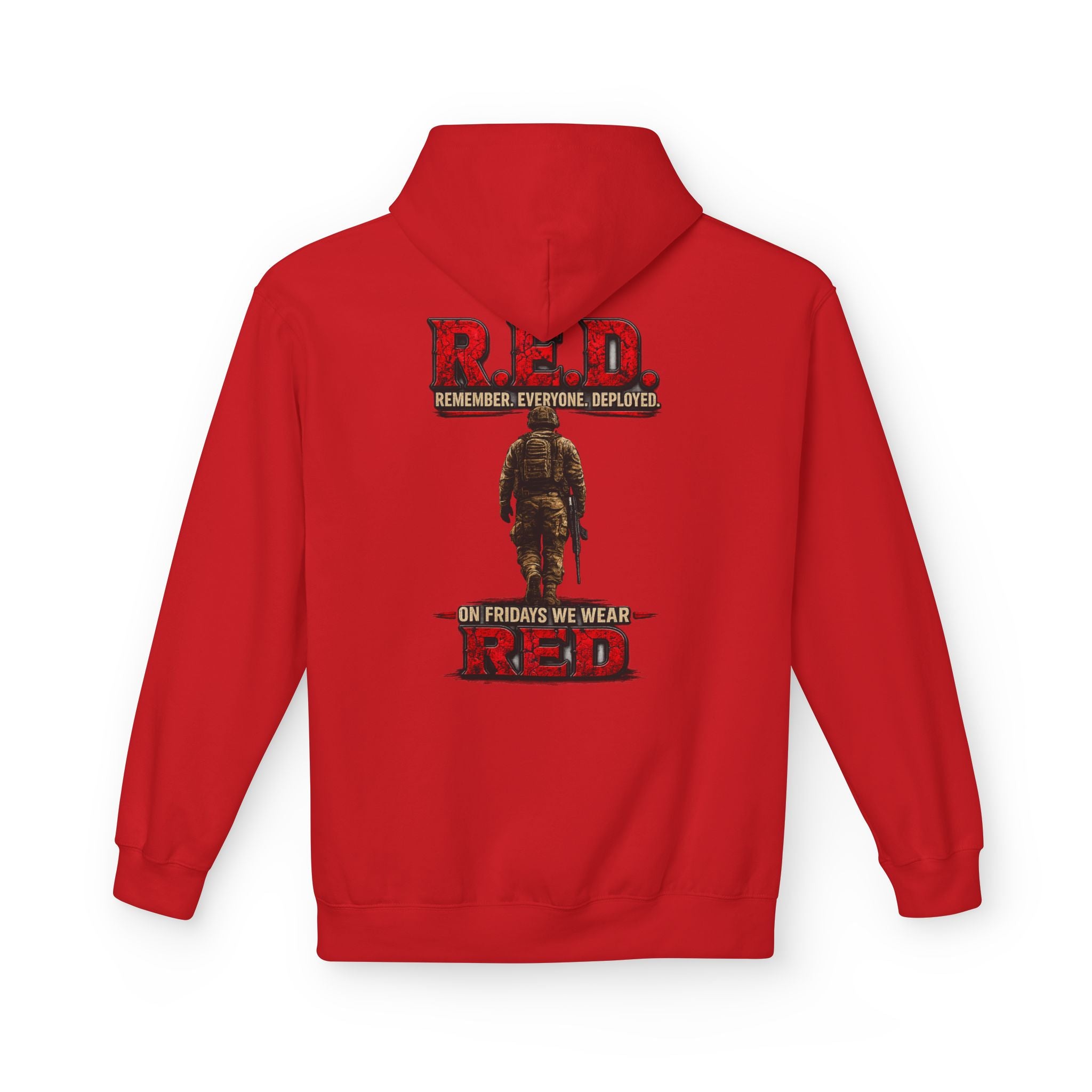 Hoodie — R.E.D. (Remember Everyone Deployed) Patriotic 'On Fridays We Wear Red' Military Support Hoodie