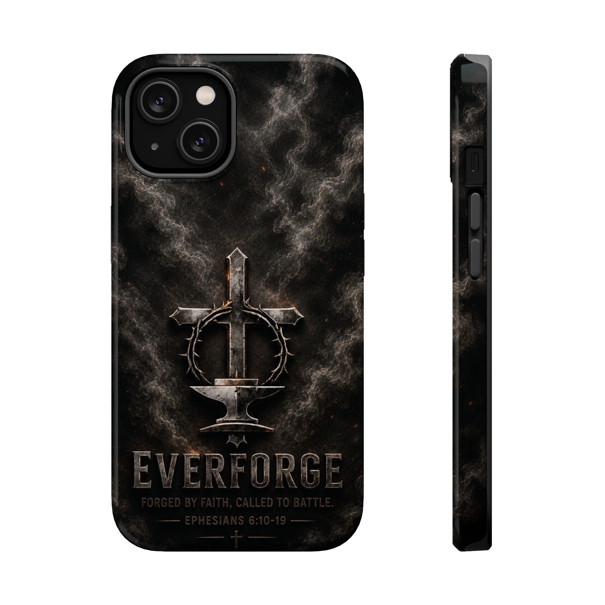 Everforge Faith-Based Magnetic Impact-Resistant Phone Case — "Forged by Faith, Called to Battle" (Ephesians 6:10-19)