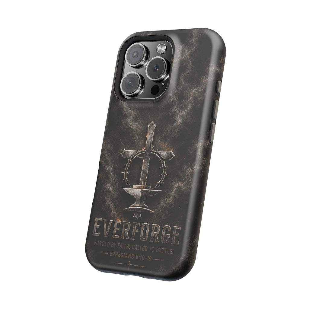 Everforge Faith-Based Magnetic Impact-Resistant Phone Case — "Forged by Faith, Called to Battle" (Ephesians 6:10-19)
