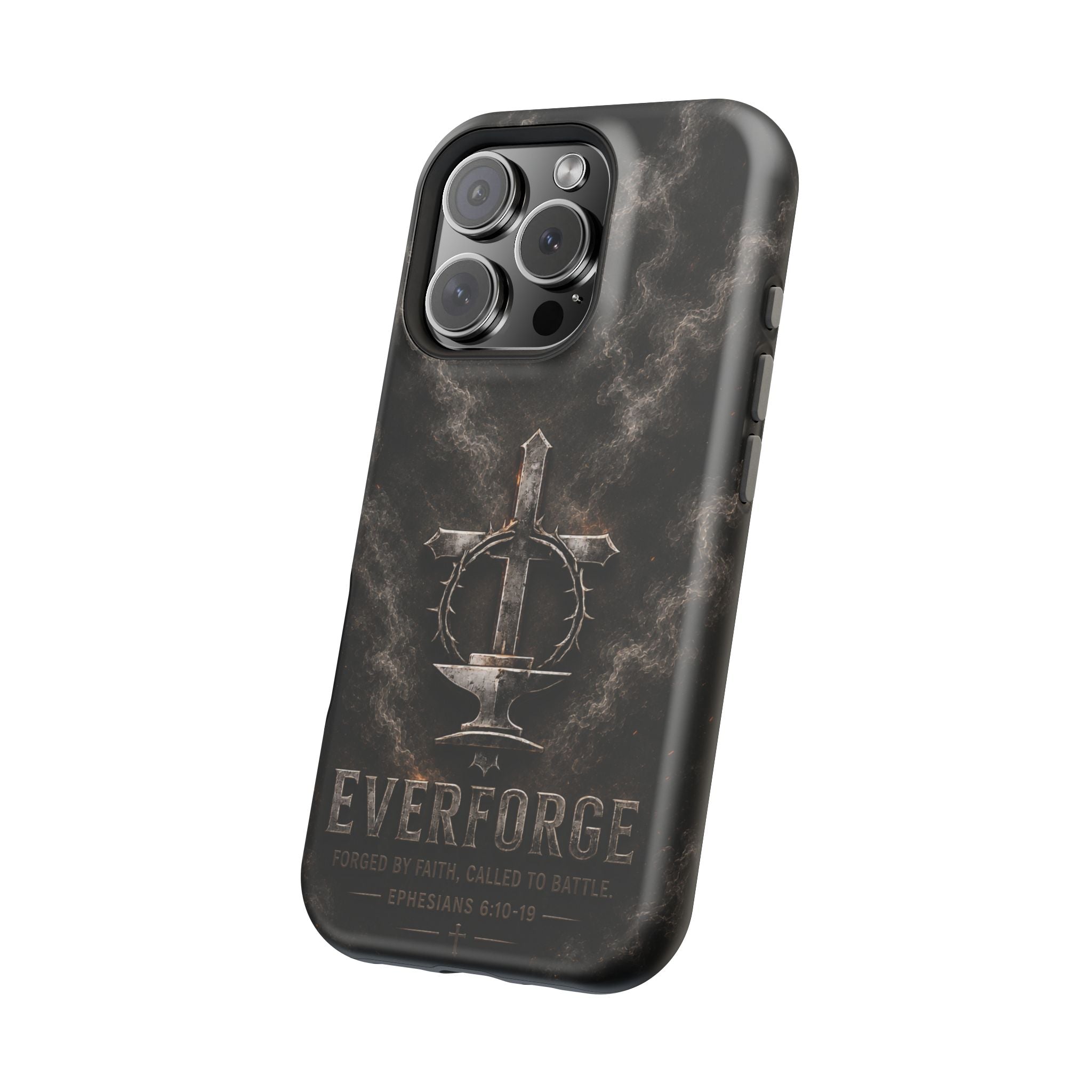 Everforge Faith-Based Magnetic Impact-Resistant Phone Case — "Forged by Faith, Called to Battle" (Ephesians 6:10-19)