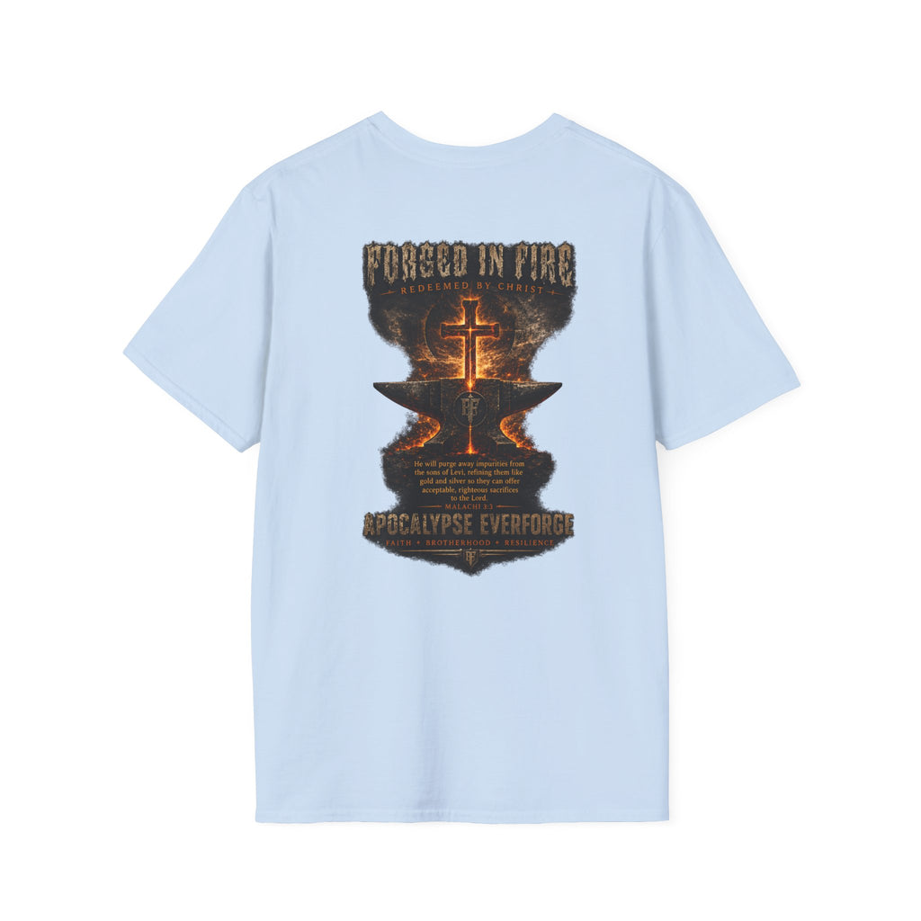 Forged in Fire Anvil Cross T-Shirt — "Forged in Fire" Christian Brotherhood Tee