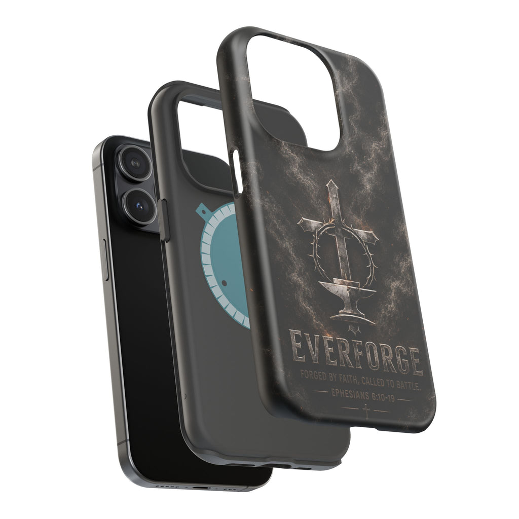 Everforge Faith-Based Magnetic Impact-Resistant Phone Case — "Forged by Faith, Called to Battle" (Ephesians 6:10-19)