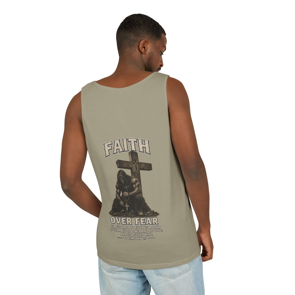 Faith Over Fear Tank Top — Christian Cross Prayer Graphic Tank