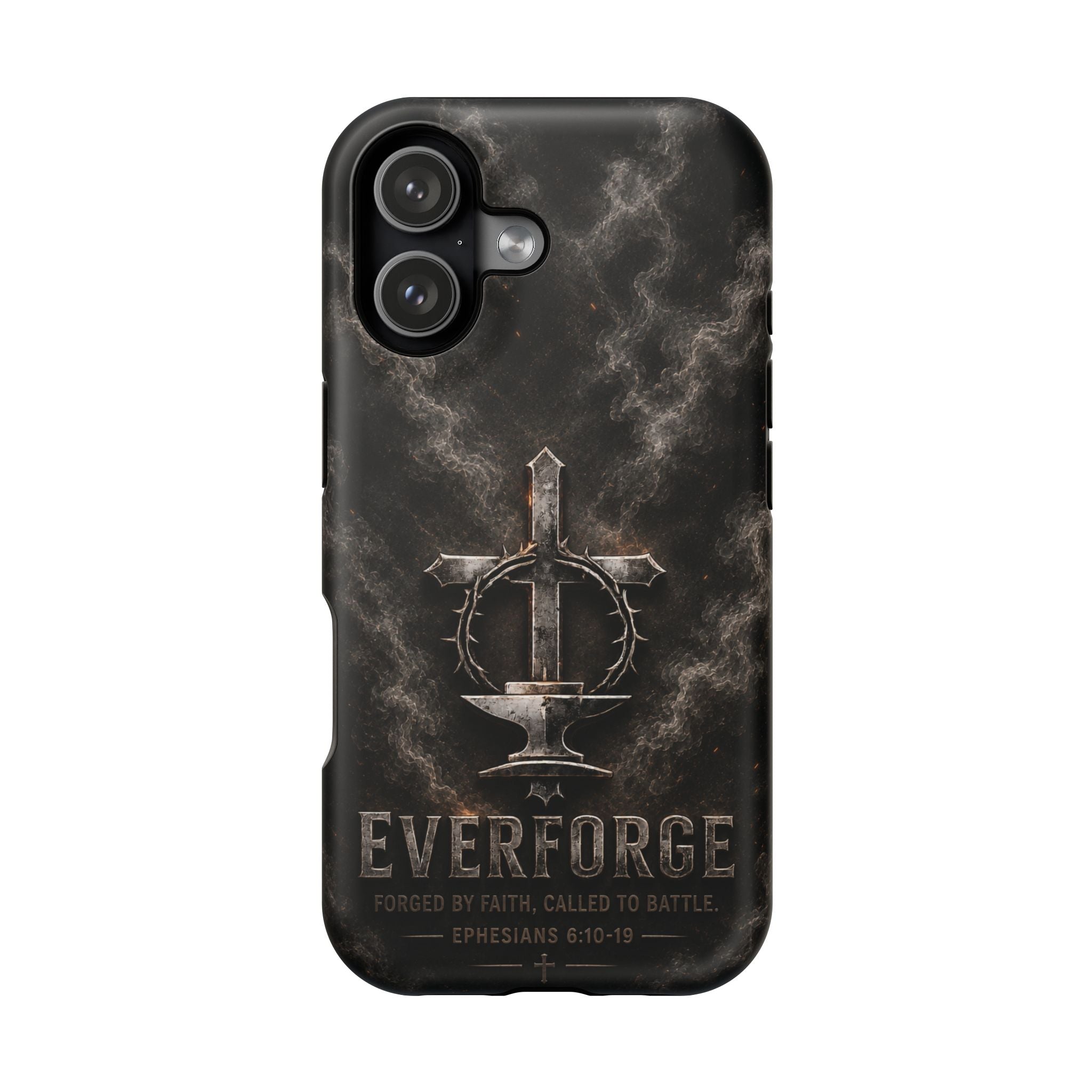 Everforge Faith-Based Magnetic Impact-Resistant Phone Case — "Forged by Faith, Called to Battle" (Ephesians 6:10-19)