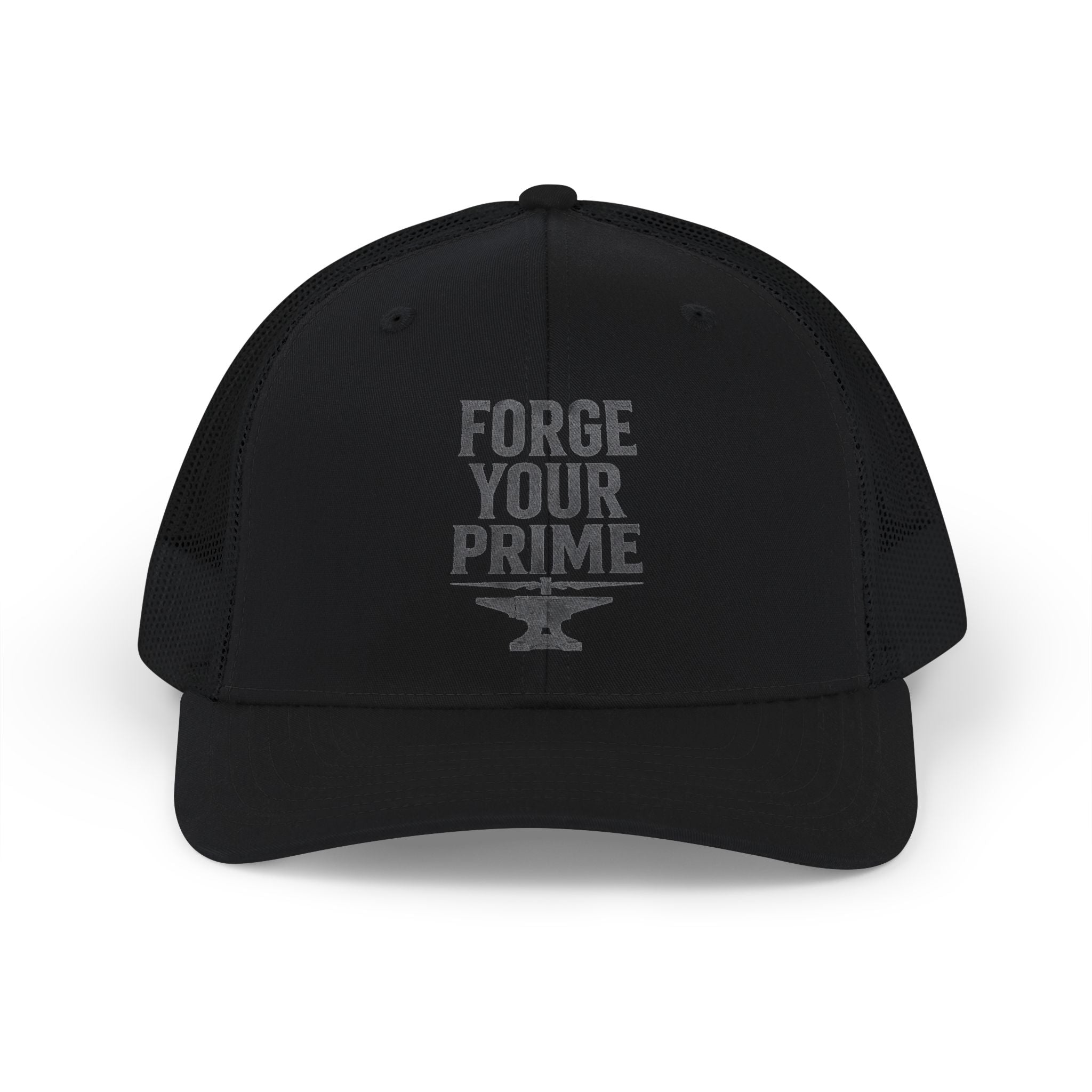 Forge Your Prime Snapback Trucker Cap — Motivational Anvil Design