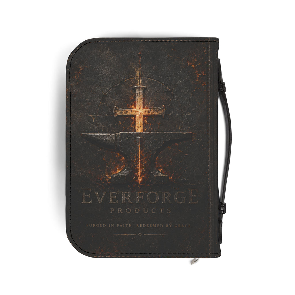 Bible Cover - Holy Bible Leather Zippered Cover with Cross Design (Christian Gift)