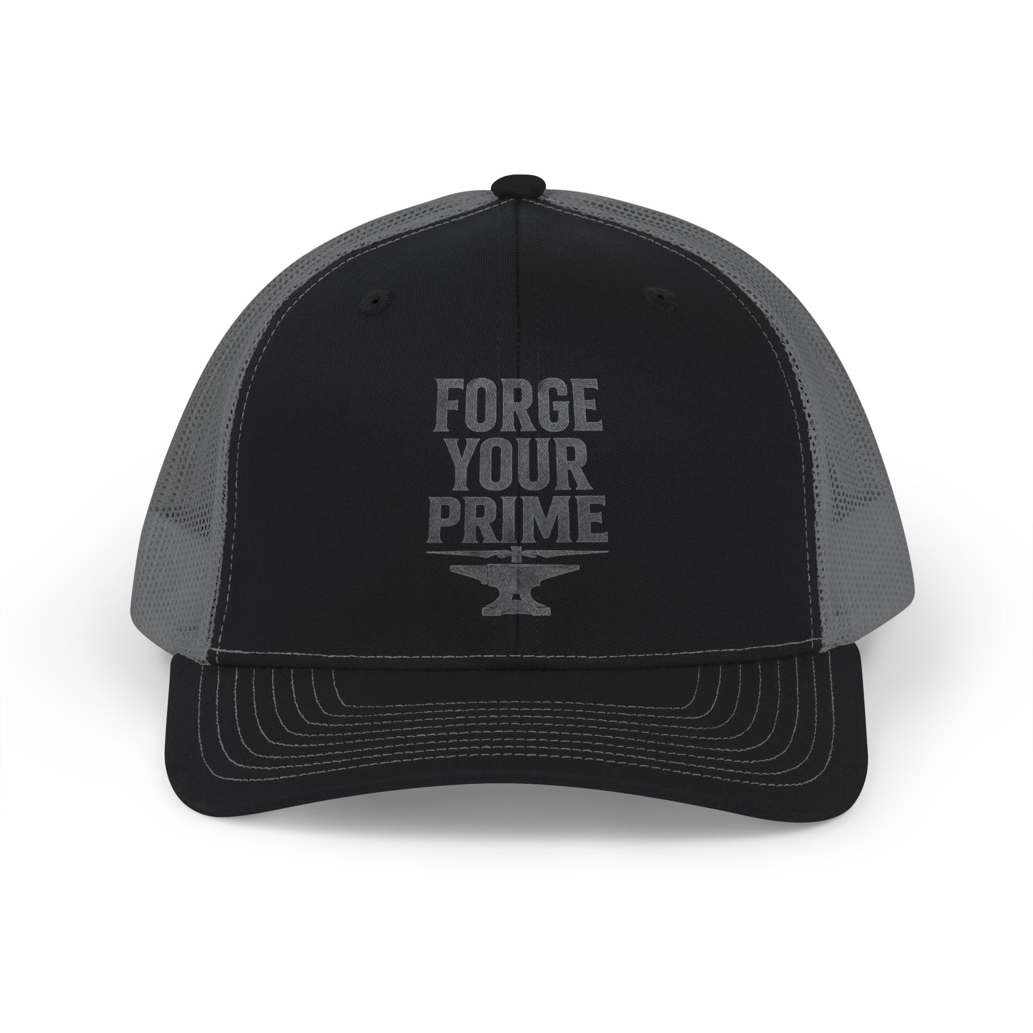 Forge Your Prime Snapback Trucker Cap — Motivational Anvil Design